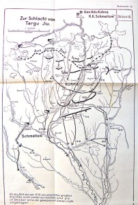 Imagine cu harta operaţiunilor militare din zona noastră din Primul Război Mondial