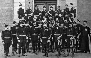 În imagine o parte din ofițerii Regimentului 18 Gorj la începutul secolului trecut
