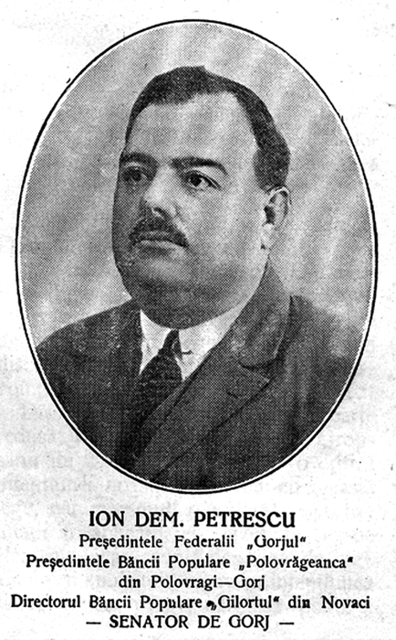 După regretabila dispariţie a lui Dimitrie Brezulescu în anul 1916, I. Dem Petrescu a condus efectiv băncile „Gilortul” şi „Polovrăgeanca”